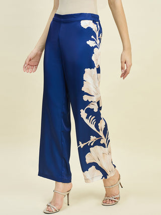 Madame Blue Printed Trousers
