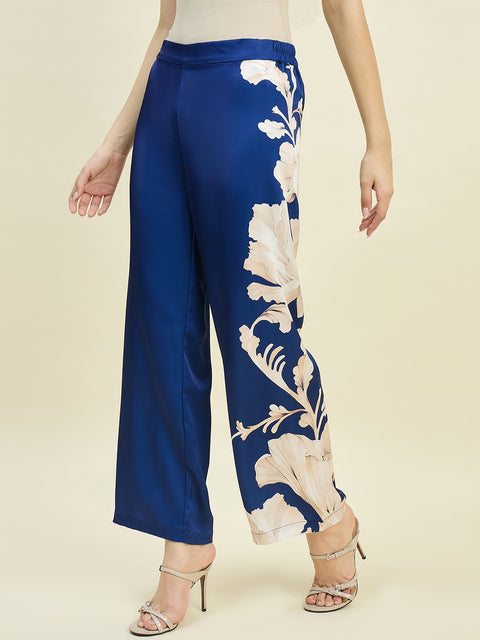 Madame Blue Printed Trousers