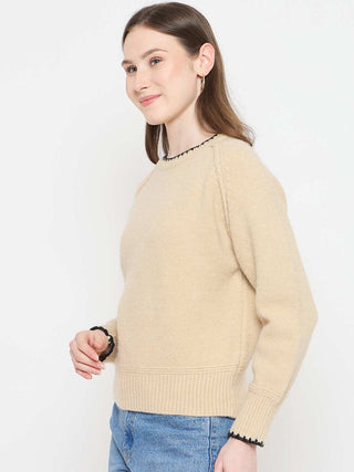 Madame Crew Neck Beige Sweater