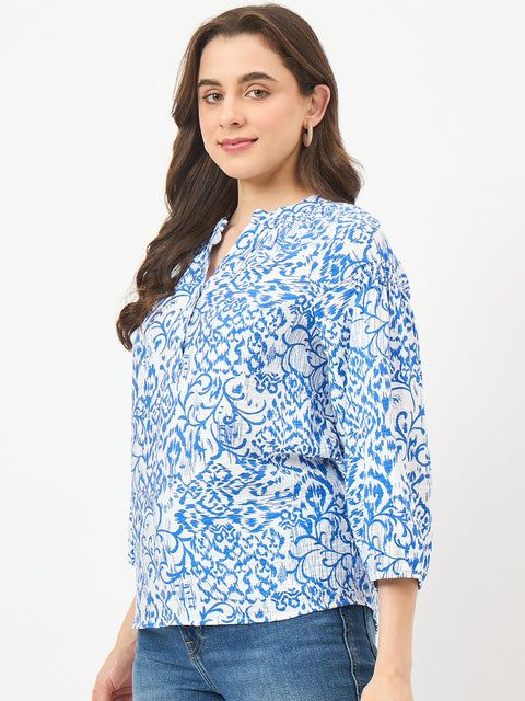 Madame Royal Blue Rayon-Blend Top
