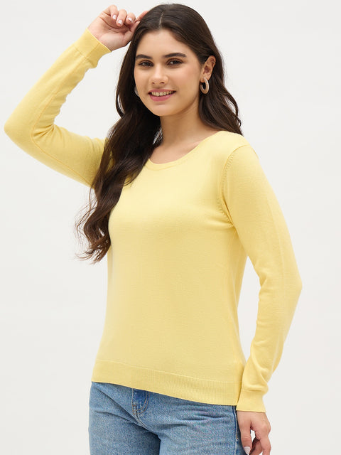 Madame Yellow Basic Pullover Sweater