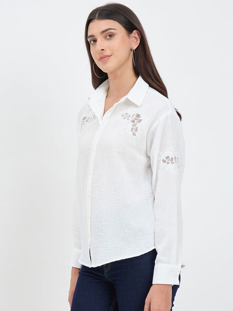 Madame White Cutwork Shirt