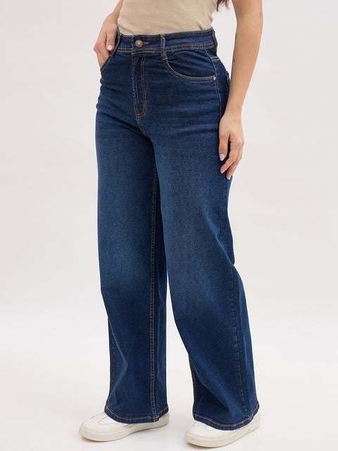 Madame Mid Blue Wide-Leg High-Rise Jeans