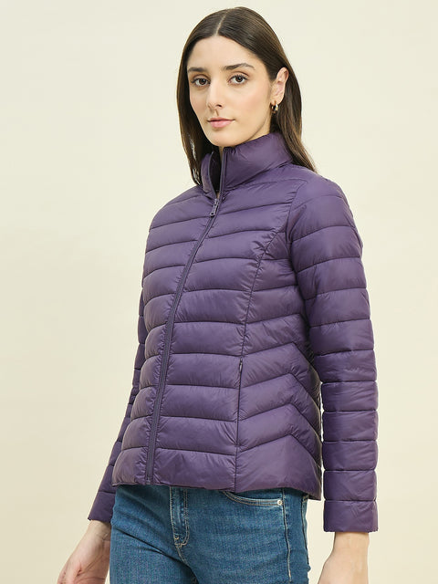 Madame Quilted Purple Puffer Jacket