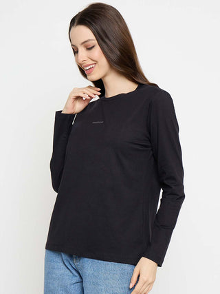 Madame Ombre Black Cotton Blend Top