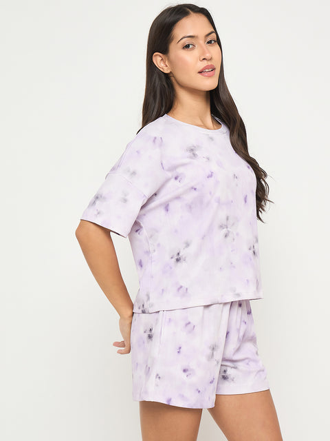 mSECRET Tie and Dye Top and Bottom Lavender Nightsuit