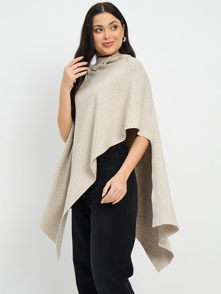 Madame Beige High Neck Pullover Shrug
