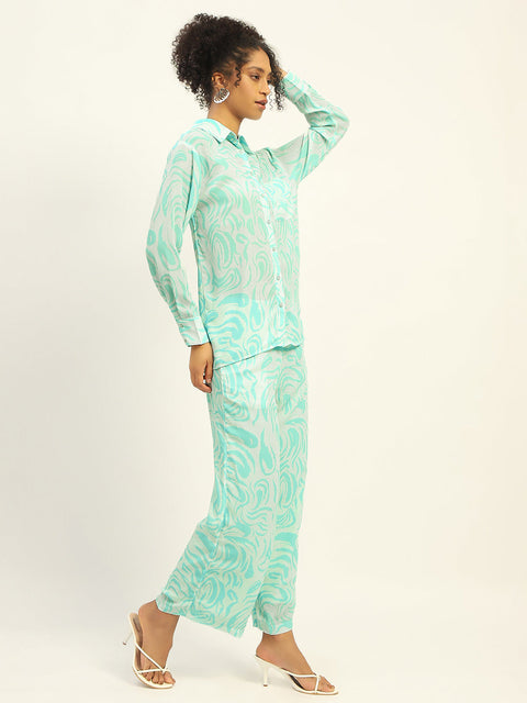 Madame Printed Green Co-Ord Set