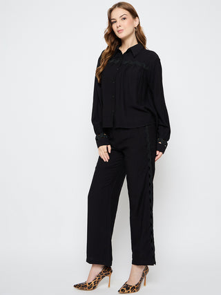 Madame Rayon Lace Black Co-ord Set