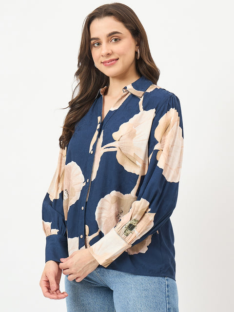 Madame Navy Rayon Shirt