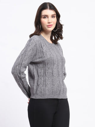 Madame Grey Cable Knit Sweater