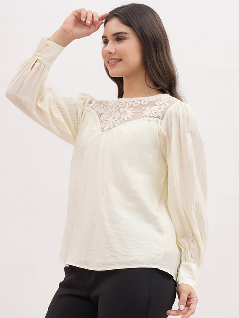 Madame Lace Detail Rayon Blend Top