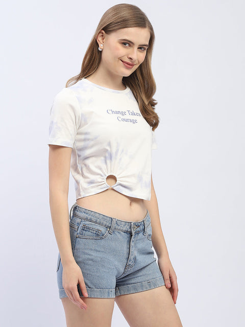 Madame Tie-Dye White Crop T-Shirt