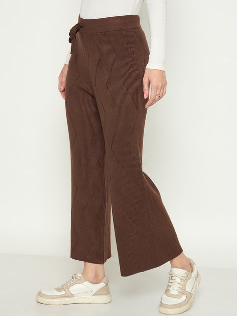 Madame Brown Straight Fit Wool Bottoms