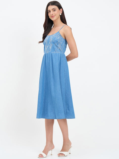 Madame Denim Smocked Cami Dress