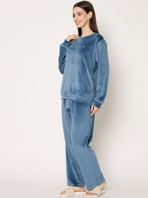 mSECRET Teal Crew Neck Night Suit