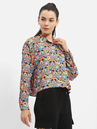 Madame Disney Printed Orange Shirt
