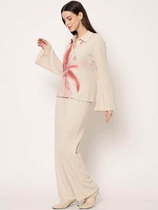 Madame Beige Floral Print Shirt