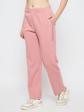 Madame Typography Print Blush Pink Track Bottoms