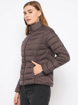 Madame Quilted Coffee Brown Puffer Jacket