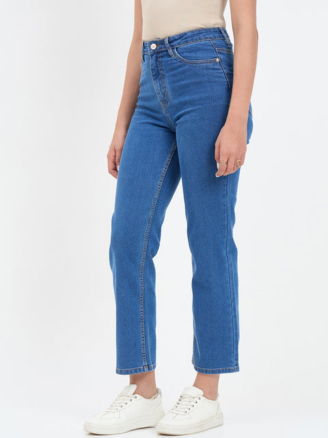 Madame Mid Blue Straight Fit Jean