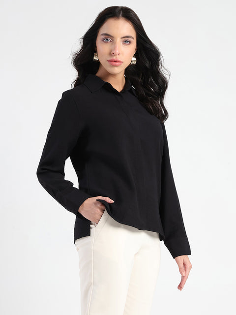 Madame Black Rayon Blend Shirt