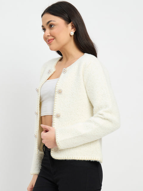 Madame Knit Off White Cardigan