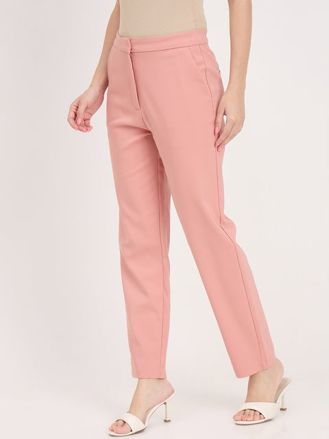 Madame Blush Cotton Blend Tapered Trousers