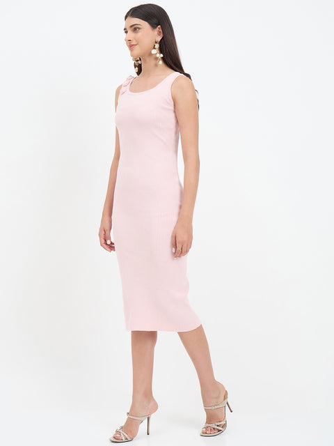 Madame Powder Pink Cotton Knit Dress