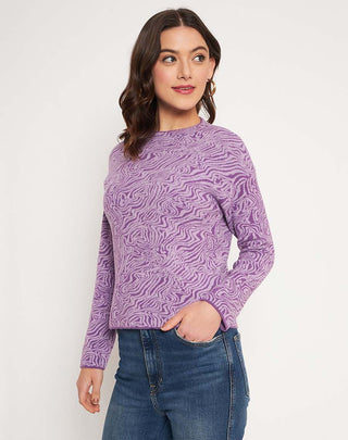 Madame Lilac Animal Print Sweater