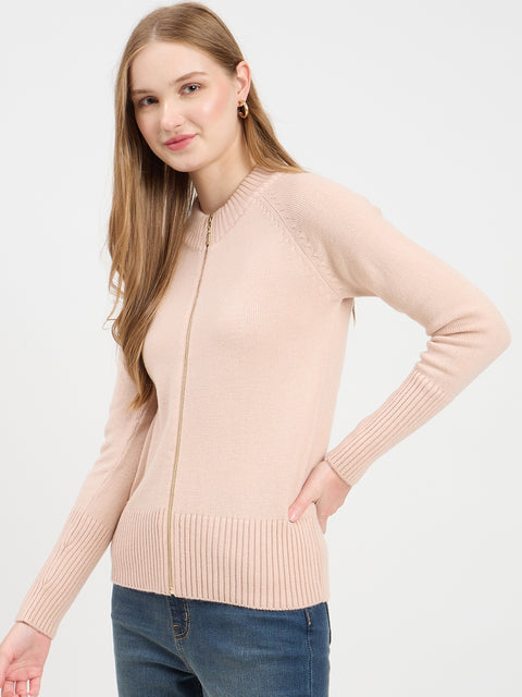 Madame Blossom Pink Zipper Sweater