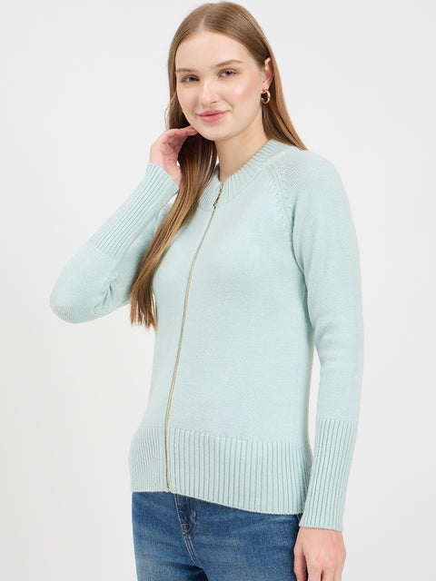 Madame Mint Green Zipper Sweater