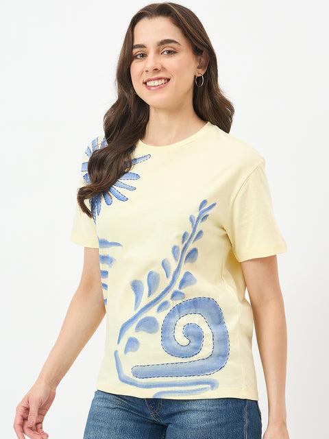 Madame Lemon Cotton Half-Sleeve Top