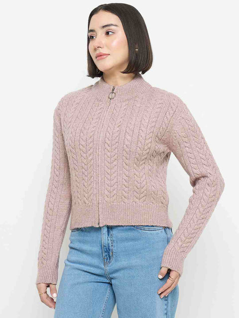Madame Cable Knit Mauve Sweater