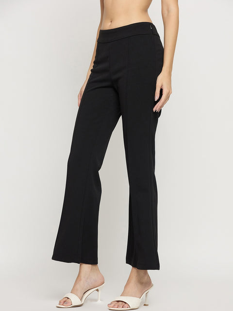 Madame Black Flared Ankle Trousers