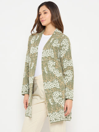 Madame Printed Green Shrug