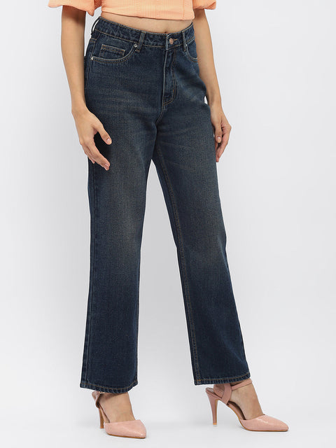Madame Light Washed Black Mom Fit Jeans