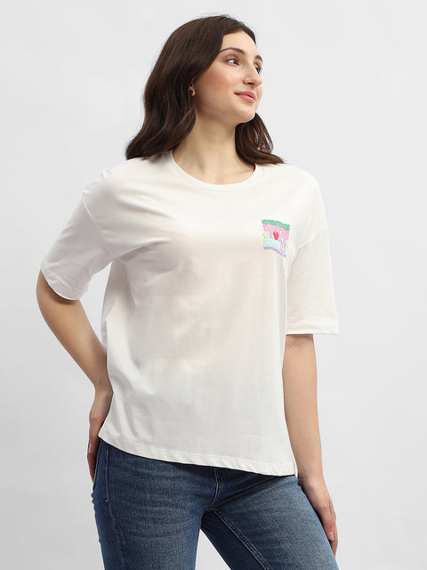 Madame Typography White Cotton T-Shirt