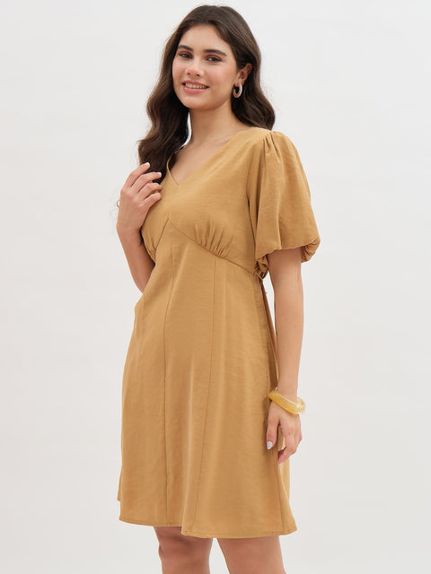 Madame Ruffle Flare Sleeve Dress