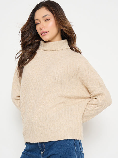 madame Mock Neck Fit and Flare Sweater