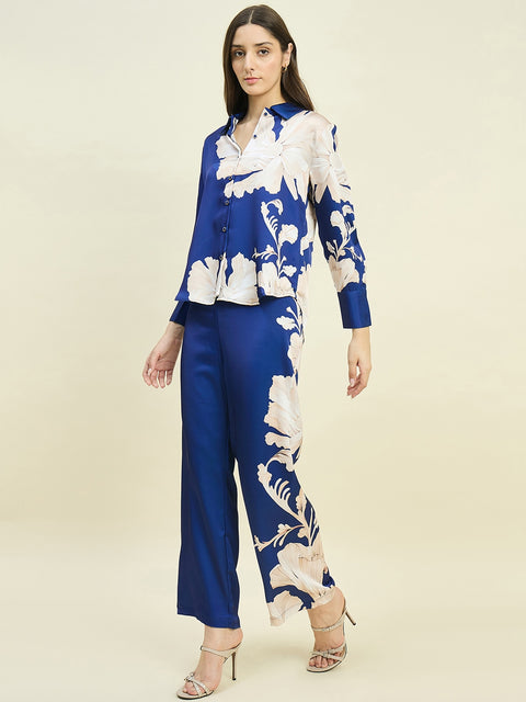 Madame Blue Printed Shirt