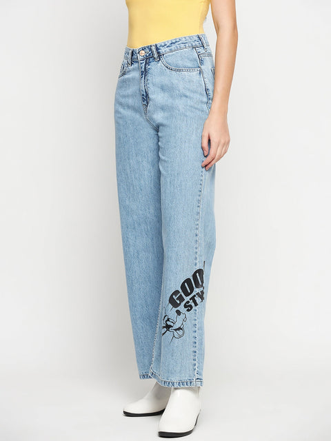 Madame Disney Print Lightblue Denim