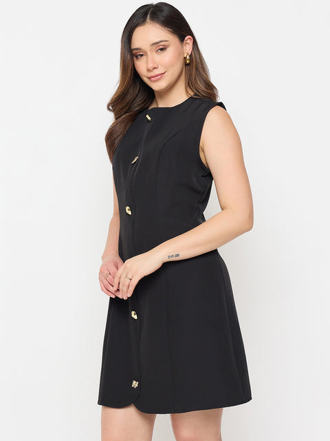 Madame Black Sleeveless Formal Dress