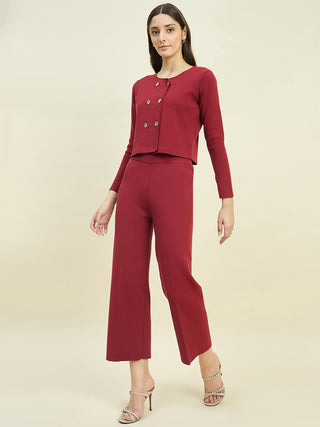 Madame Maroon Knit Co-ord Set