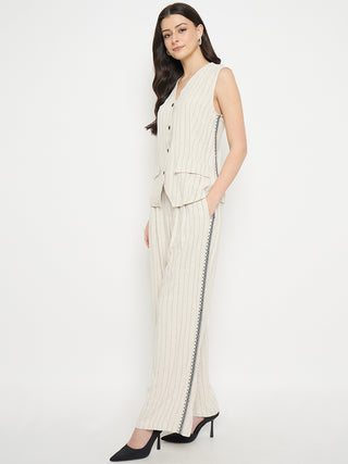 Madame Ivory Viscose Linen Blend Co-Ord Set