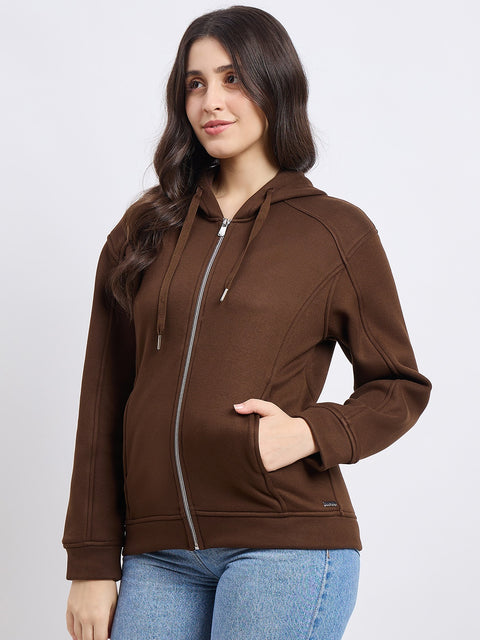 Madame Solid Brown Sweatshirt