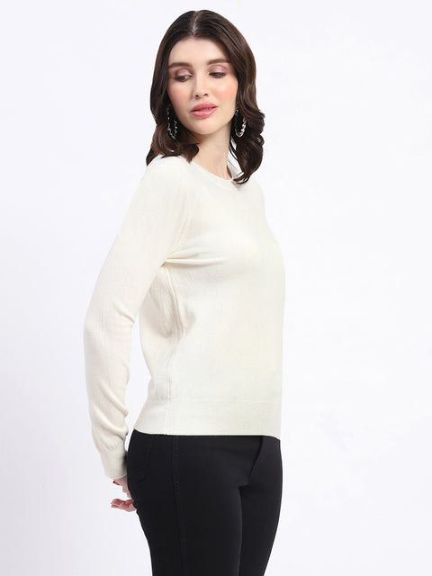 Madame Crew Neck Relaxed Fit Off White Sweater
