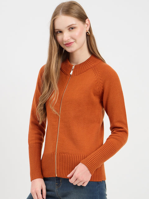 Madame Brunt Orange Zipper Sweater