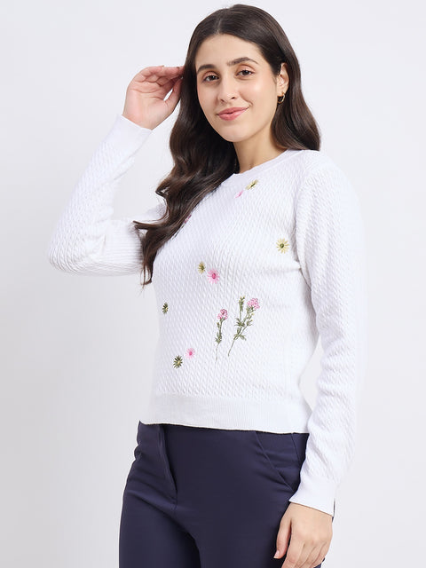 Madame White Cotton Knit Top