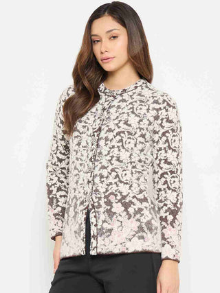 Madame Animal Print Brown Cardigan